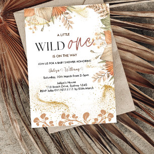 Wild One fleur sauvage Baby shower Invitation