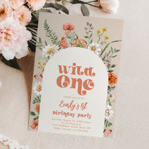 Wild One Fleur sauvage Invitation pour le premier