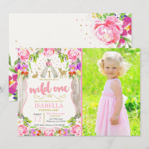 Wild One Invitation Girl Wild One 1er anniversaire
