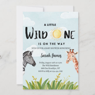 Wild One Jungle Carte d'invitation Baby shower à t