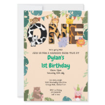 Wild One Jungle Safari 1er anniversaire Invitation