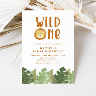 Wild One Lion 1er Invitation anniversaire