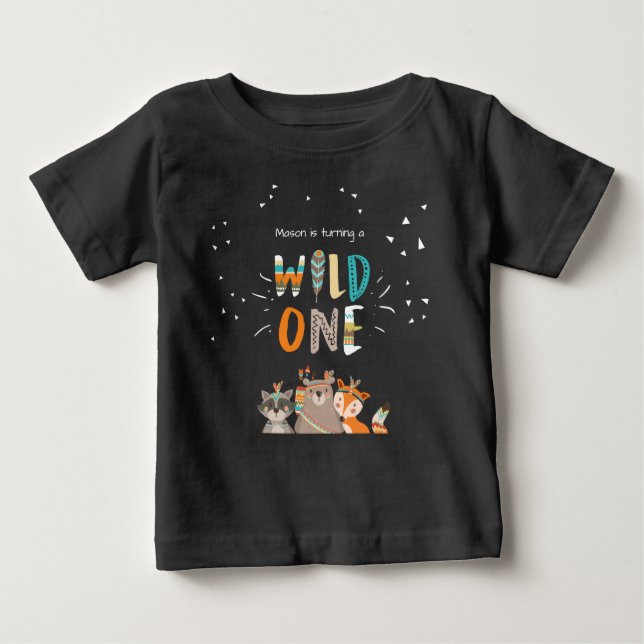 Wild One Premier anniversaire T-shirt Tribal woodl (Devant)