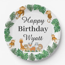 Wild One Safari animal Assiettes d'anniversaire
