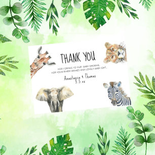 Wild One Safari Animaux Baby shower MERCI