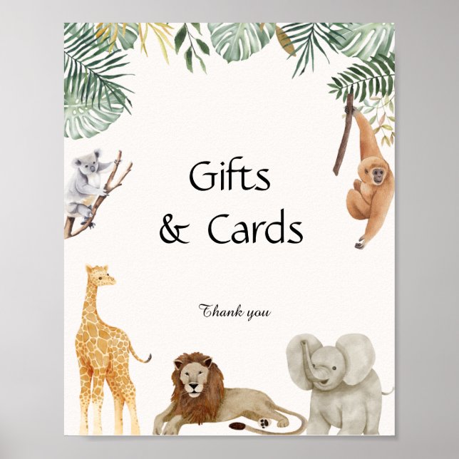 Wild One Safari Animaux Cadeaux & Cartes Poster (Devant)