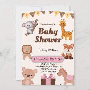 Wild One Safari Animaux moderne Invitation