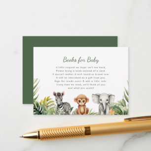 Wild One Safari Baby shower Livres pour carte bébé