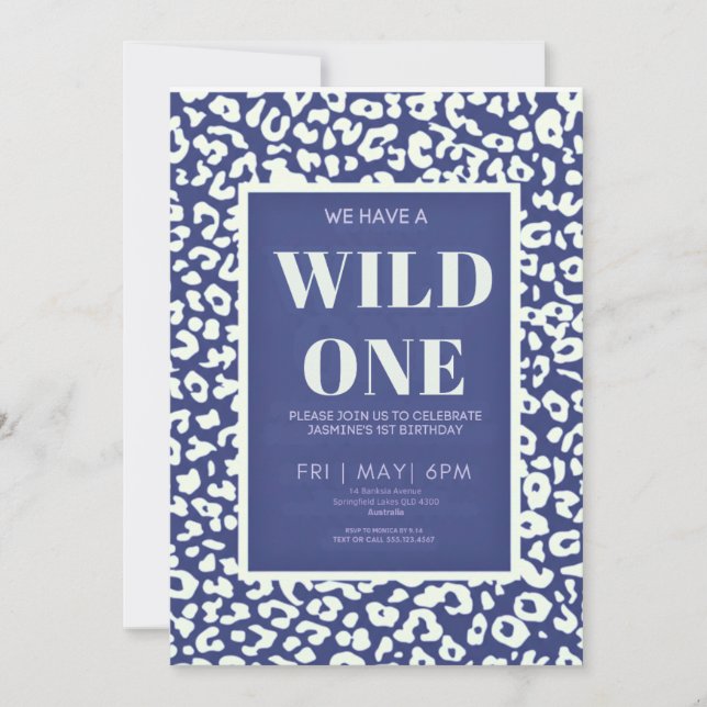Wild One Safari First Birthday Invitation (Devant)