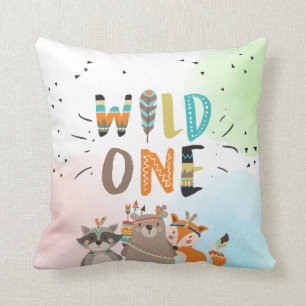 Wild One Tribal Woodland Animaux Trow Coussin Garç