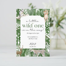 Wild One Woodland Animaux Baby shower Invitation