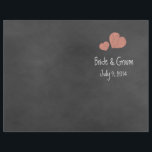 Wild Peach Rose Chalkboard Fold Wedding Programme<br><div class="desc">Charmant tableau de bord / tableau noir avec roses cramponnés. Une partie de la collection Rose Chalkboard.</div>