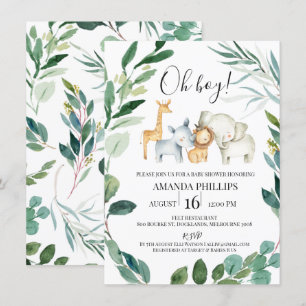 Wild Safari Animals Invitation Baby shower de cour