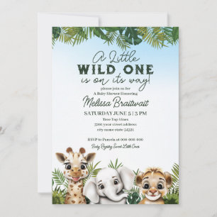 Wild Safari Animaux Baby shower Invitation