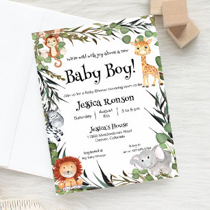 Wild Safari Animaux Baby shower Invitation