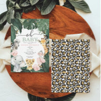 Wild Safari Jungle Animaux Baby shower Invitation