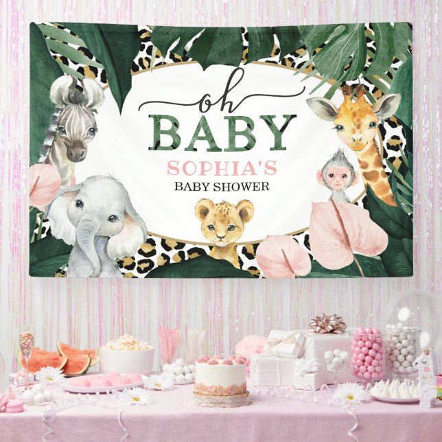 Wild Safari Oh bannière Baby shower (Fête)