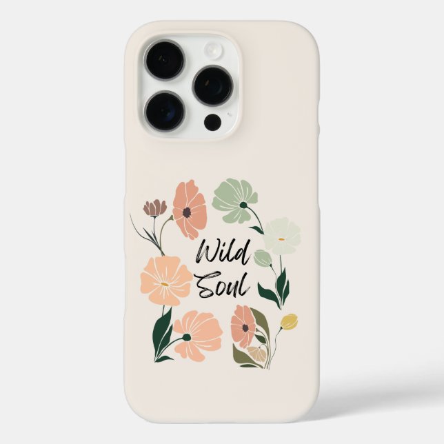 Wild Soul Fleur sauvage moderne coque iphone (Verso)