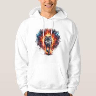 "Wild Spirit : Hommes Wolf Design Sweat - shirts à