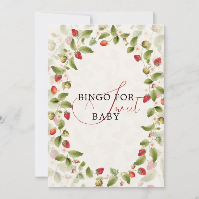 WILD STRAW BERRY SWEET BABY SHOWER INVITATION (Devant)