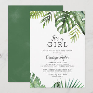 Wild Tropical It's A Girl Baby shower Invitation