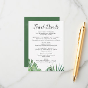 Wild Tropical Palm Détails de voyage Carte de boît