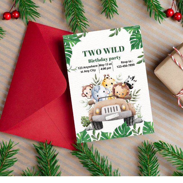 Wild TWO Boy 2st Birthday Invitation (Créateur téléchargé)