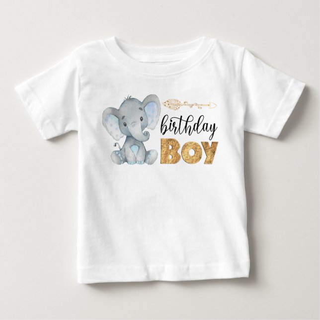 Wild Un 1er anniversaire Elephant Baby T-shirt (Devant)