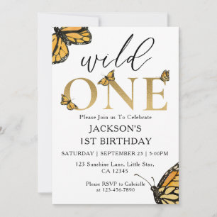 Wild Un 1er anniversaire Invitation pour un Safari