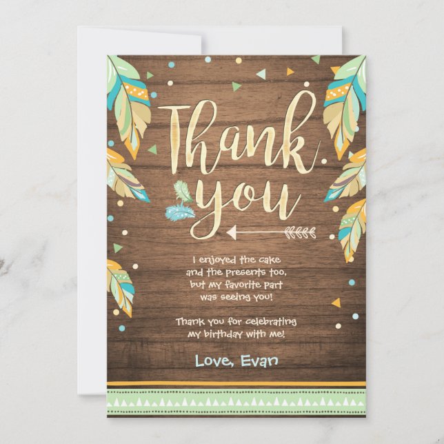 Wild Un anniversaire Carte de remerciements bleu v (Devant)