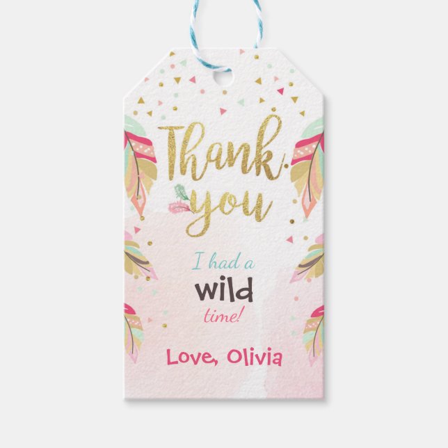 Wild un merci préférez les étiquettes cadeaux Girl (Devant)