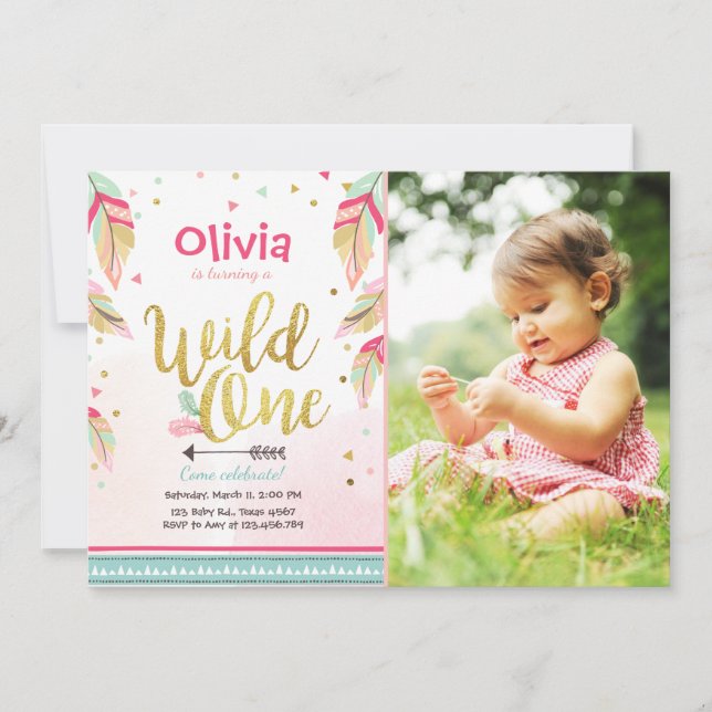 Wild Une invitation anniversaire Premier anniversa (Devant)