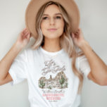 Wild West Bachelorette Let's Go Girls Tshirt<br><div class="desc">Montrez ces chemises assorties à votre soirée de bachelorette. Allons les filles ! Et préparez-vous à saddle-up pour une soirée de bachelorette cowgirl qui capte l'esprit du Far West ! Ce design élégant est orné d'une police de corde ludique qui se fraye un chemin à travers des scènes illustrées à...</div>