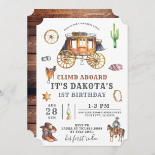 Wild West Cowboy Invitation d'anniversaire