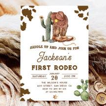 Wild West Rodeo Cowboy Invitation d'anniversaire