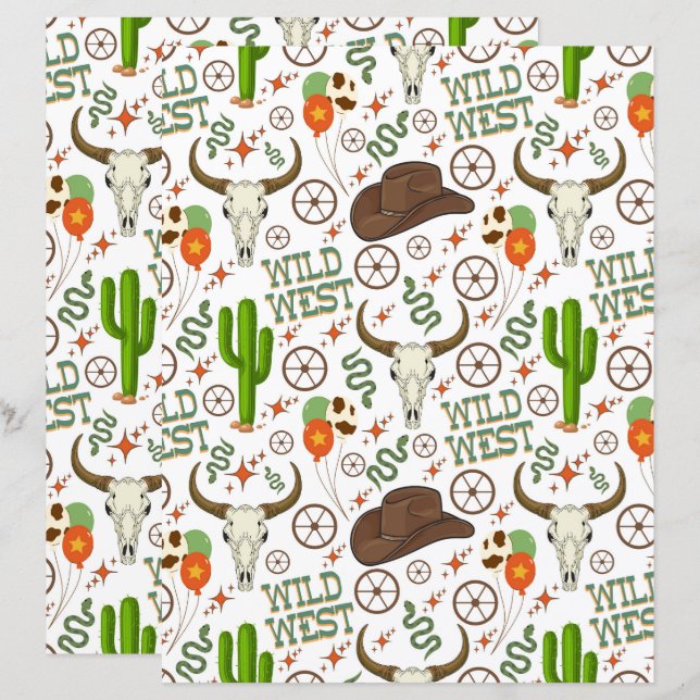 Wild West Scrapbook Paper (Devant / Derrière)