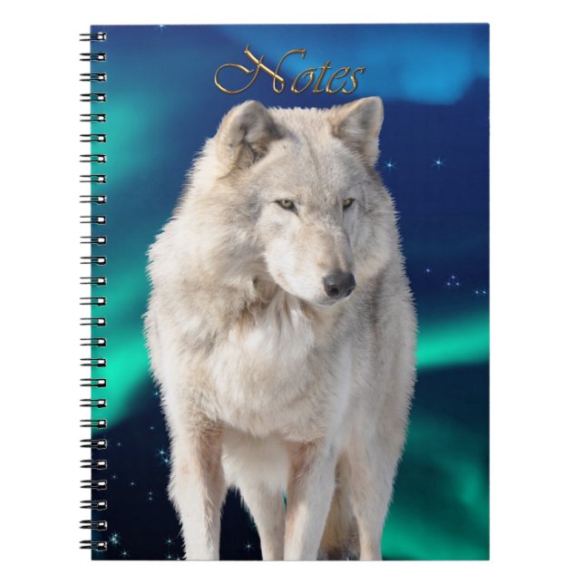 Wild White Wolf Carnet de soutien à la faune (Devant)