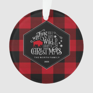 Wild Wonderful Christmas Red Buffalo Plaid ID604
