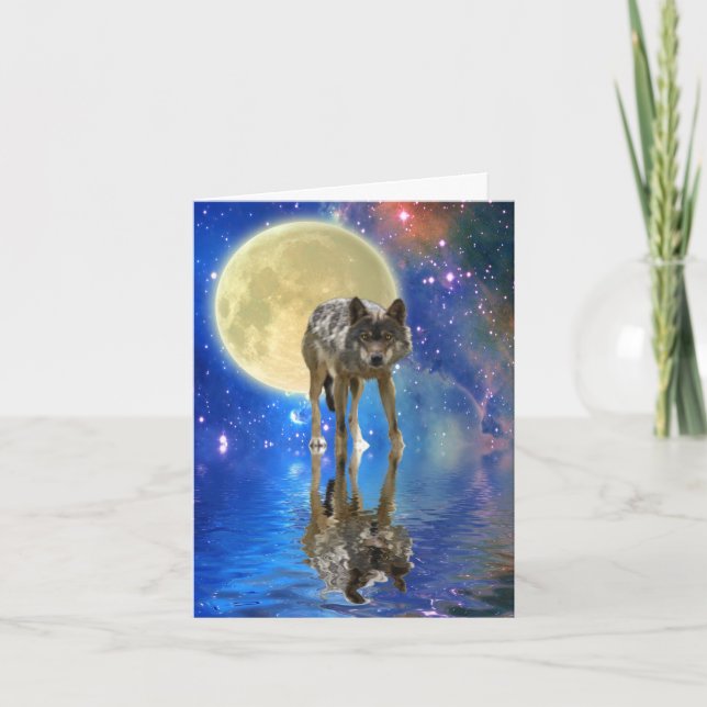 WILDERNESS WOLF Poem sur une carte de voeux (Devant)