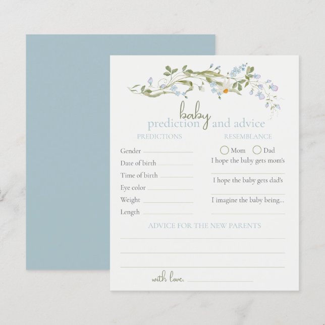 Wildflower Advice and Predictions Baby Shower (Devant / Derrière)