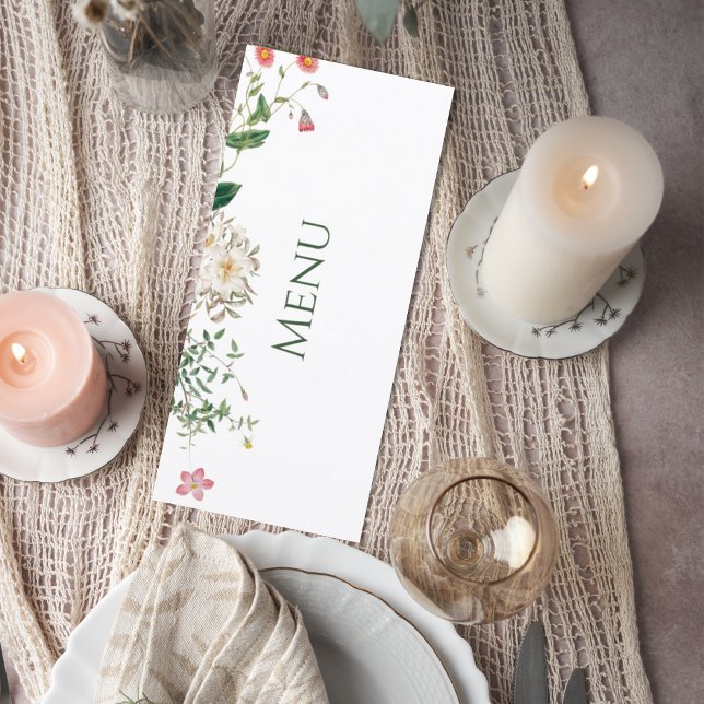 Wildflower Botanical Wedding Menu Card (Créateur téléchargé)