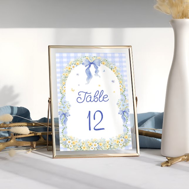 Wildflower Floral Gingham Table Number (Créateur téléchargé)