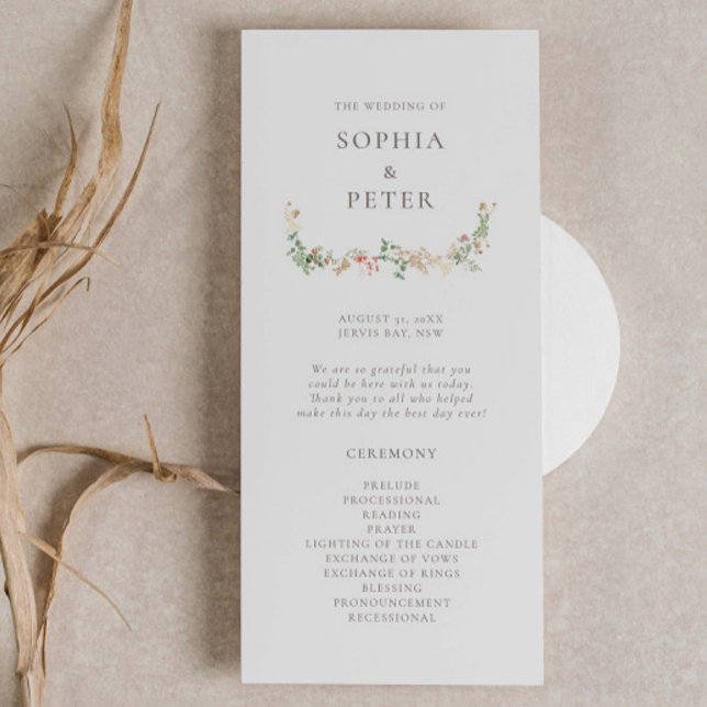 Wildflower Garden Floral Ceremony Program (Créateur téléchargé)