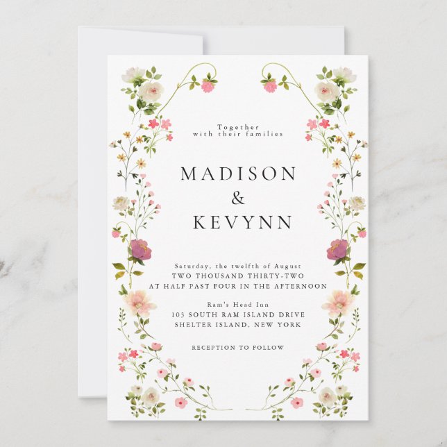 Wildflower Garden Wedding Invitation (Devant)