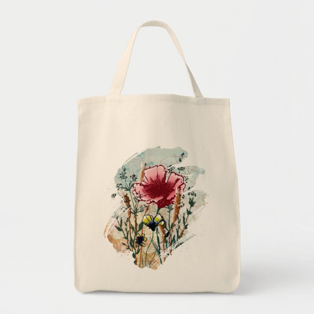 Wildflower Paint Splatter Tote Bag (Devant)