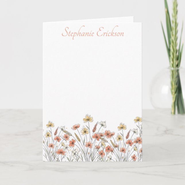 Wildflower Personalized Stationery (Devant)