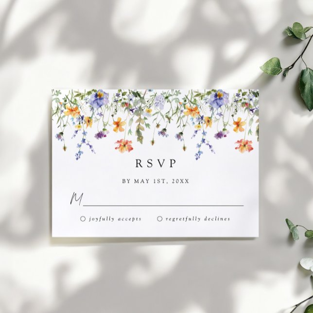 Wildflower Wedding RSVP Card (Créateur téléchargé)