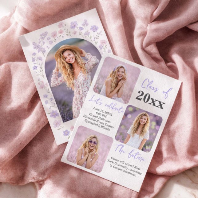 Wildflowers Graduation Photo Invitation (Créateur téléchargé)