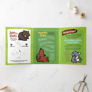 Wildlife Kookaburra Puzzle Carte de voeux Triple