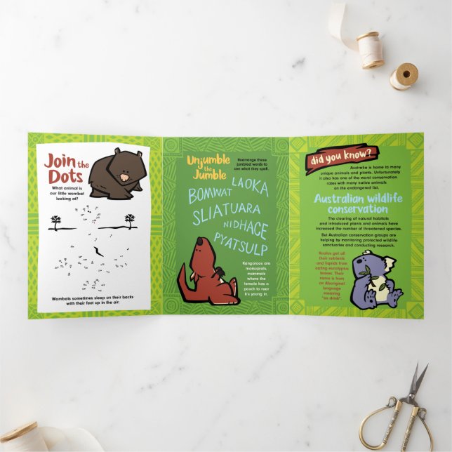 Wildlife Kookaburra Puzzle Carte de voeux Triple (Intérieur)